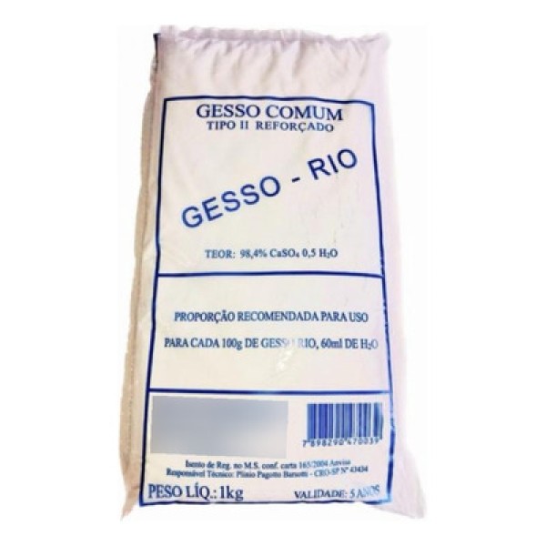 Encontraproduto.com.br - Gesso Comum Tipo II Branco 1kg - Rio