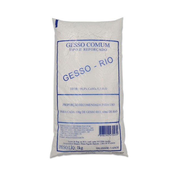 Encontraproduto.com.br - Gesso Comum Tipo II Branco 1kg - Rio
