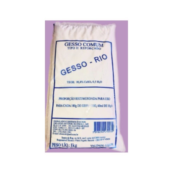 Encontraproduto.com.br - Gesso Comum Tipo II Branco 1kg - Rio
