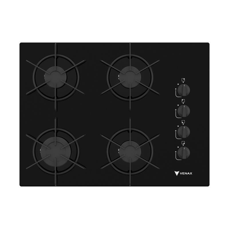 Fogão Cooktop Gás 4 Bocas Venax Arena GLP Preto Bivolt (Emb. contém 1un.)