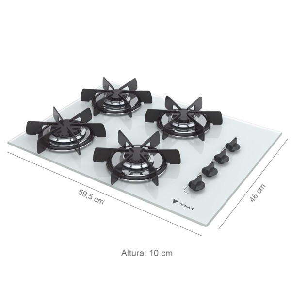 Encontraproduto.com.br - COOKTOP VOLARE 4 Q BRANCO GAS GLP