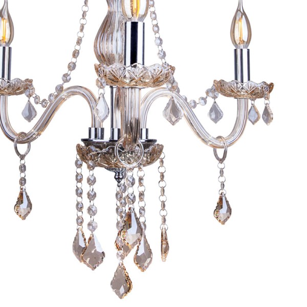 Encontraproduto.com.br - Lustre Pendente Startec France 3 Cristal Champagne E14 Bivolt