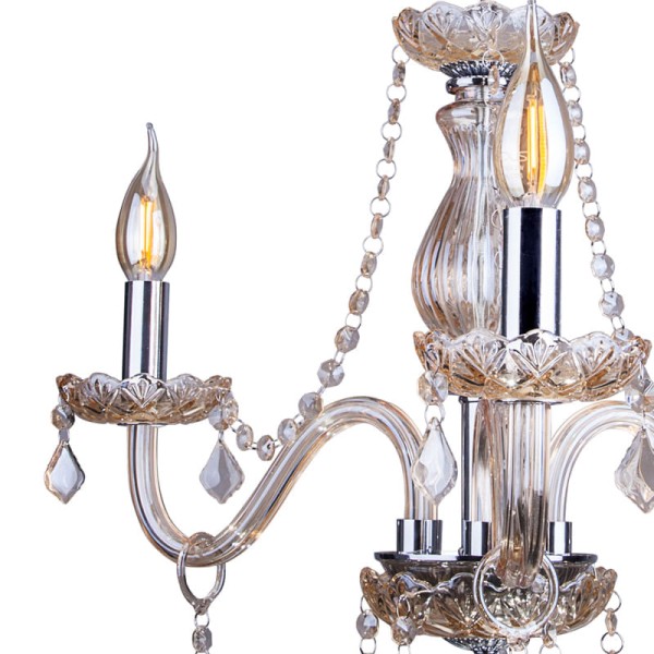 Encontraproduto.com.br - Lustre Pendente Startec France 3 Cristal Champagne E14 Bivolt