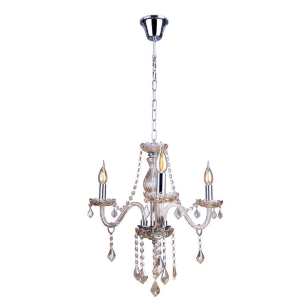 Encontraproduto.com.br - Lustre Pendente Startec France 3 Cristal Champagne E14 Bivolt