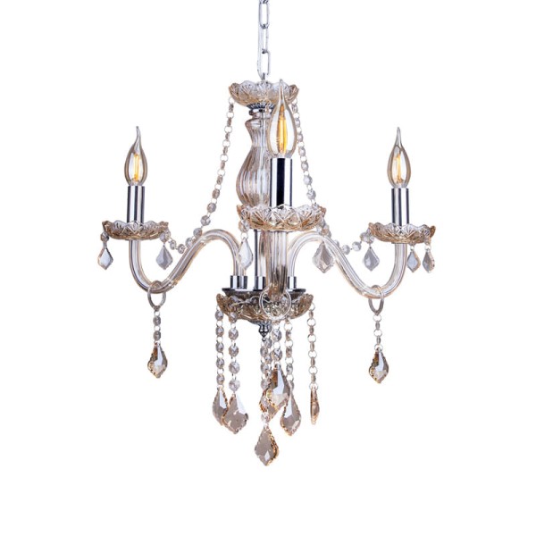 Encontraproduto.com.br - Lustre Pendente Startec France 3 Cristal Champagne E14 Bivolt