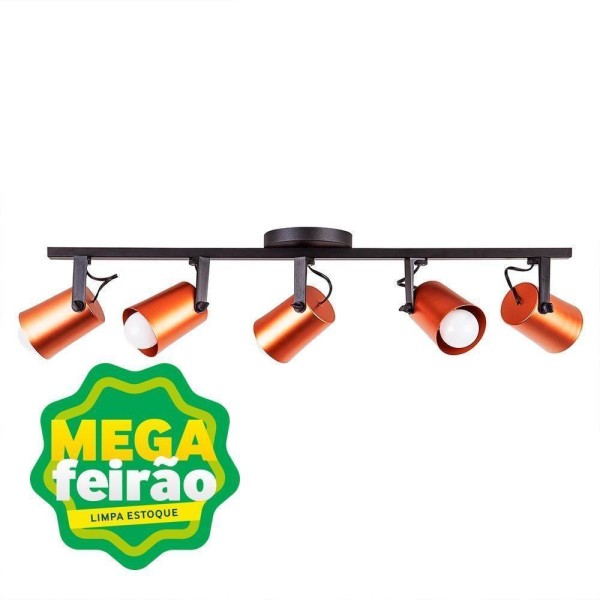 Encontraproduto.com.br - Luminária Trilho de Spot 3 Lâmpadas Fokus 20W Alumínio Startec 147190118 Cobre Bivolt