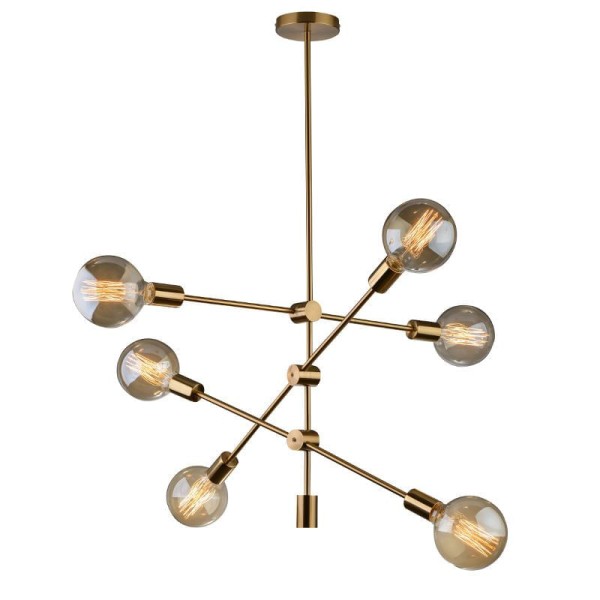Encontraproduto.com.br - PONTA DE ESTOQUE | Pendente Circuit Dourado 6L Startec