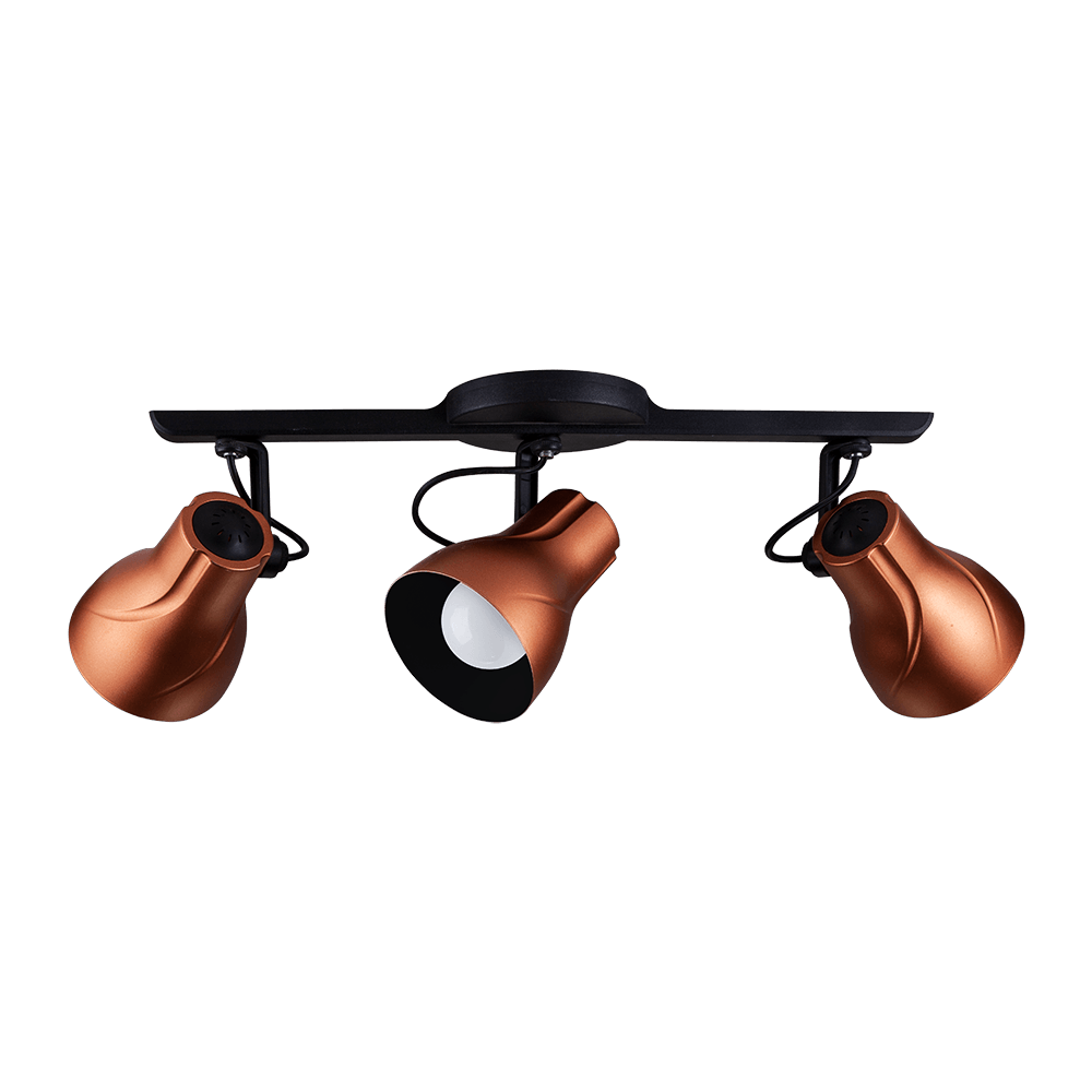 Spot Octa Plus Trilho Cobre E27 3 Lâmpadas Startec
