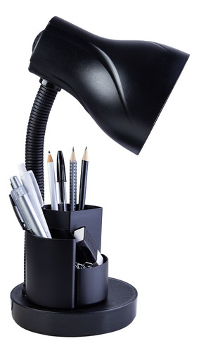 Luminária De Mesa Spiralle Preto Porta Lápis E27 Bivolt