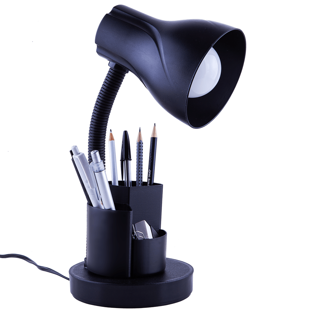 Encontraproduto.com.br - Luminária De Mesa Spiralle Preto Porta Lápis E27 Bivolt