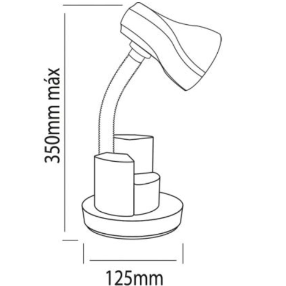 Encontraproduto.com.br - Luminária De Mesa Spiralle Preto Porta Lápis E27 Bivolt