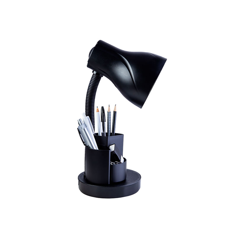 Encontraproduto.com.br - Luminária De Mesa Spiralle Preto Porta Lápis E27 Bivolt