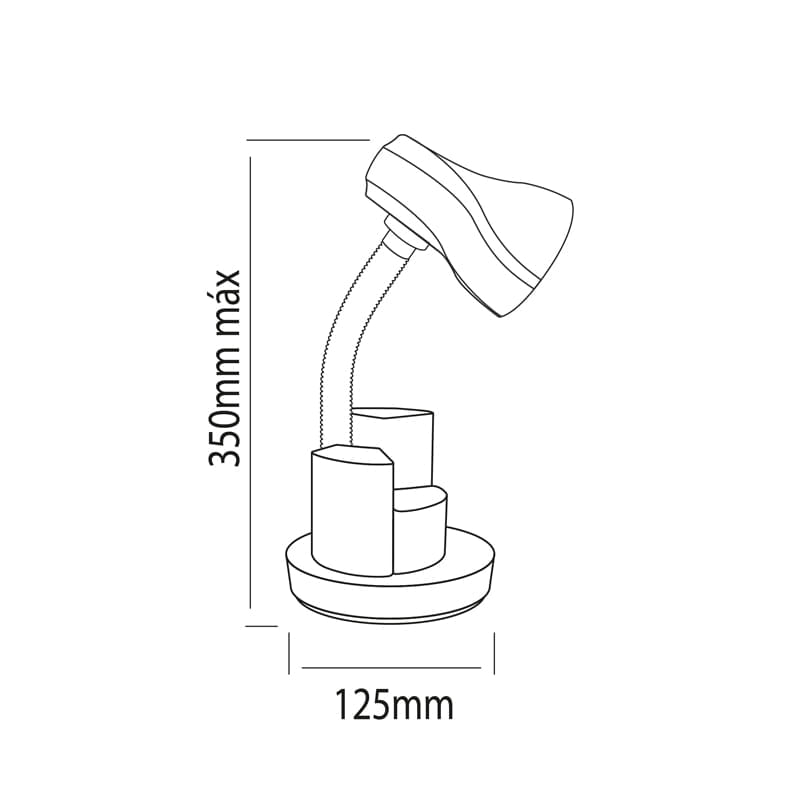 Encontraproduto.com.br - Luminária De Mesa Spiralle Preto Porta Lápis E27 Bivolt