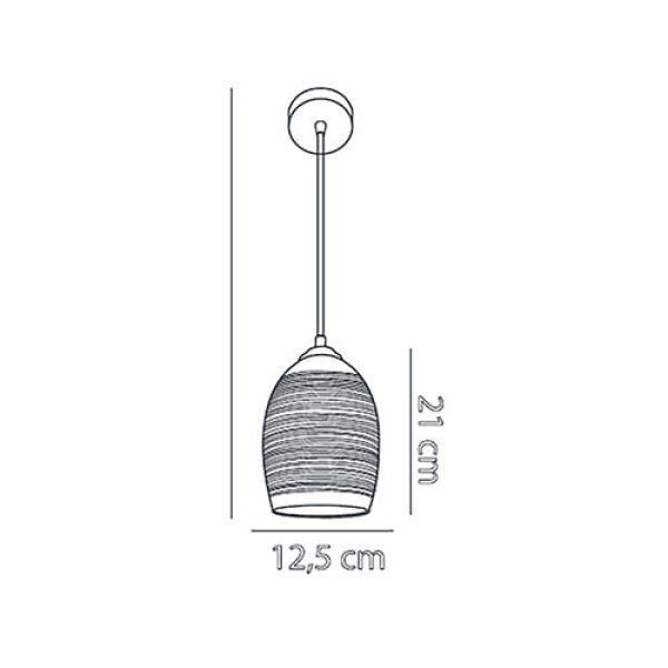 Encontraproduto.com.br - Pendente Vidro Row 1XE27 Prata Startec