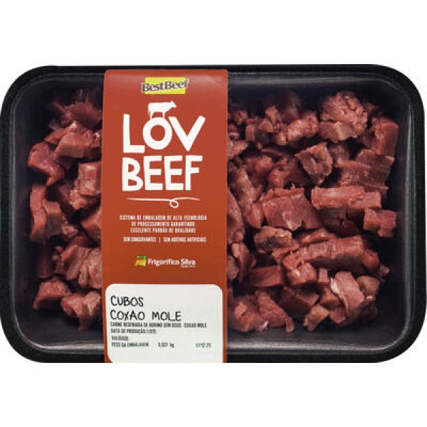 Encontraproduto.com.br - Carne Bovina em Cubos Coxão Mole Best Beef Resfriada Bandeja com 400g