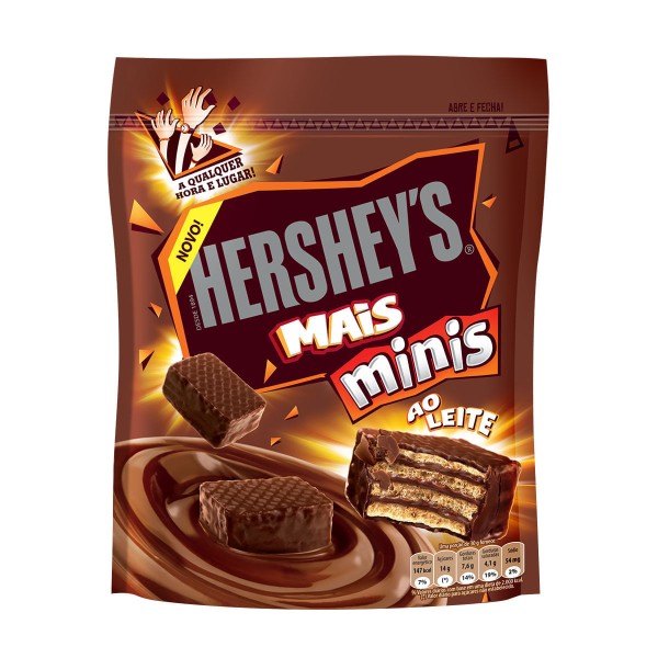 Encontraproduto.com.br - Wafer com Cobertura de Chocolate ao Leite Hersheys Mais Minis 100g