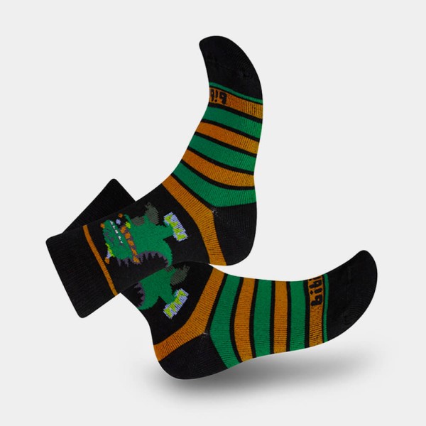 Encontraproduto.com.br - Meia Infantil Bibi Mini Preto de Dino Trapezista