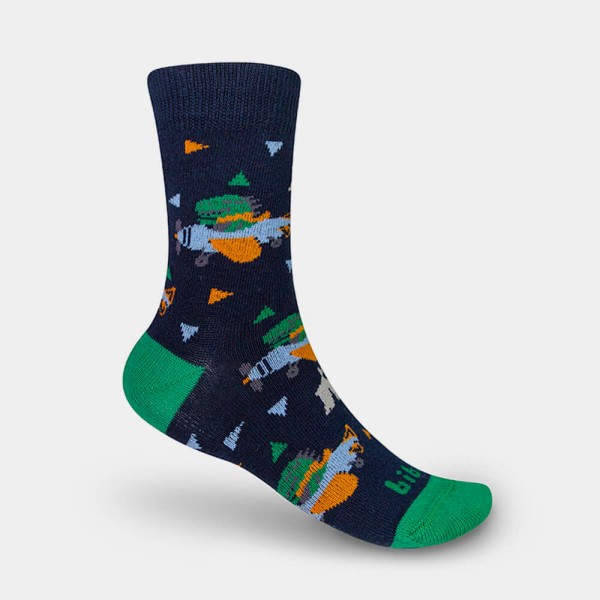 Meia Infantil Bibi Kids lll Azul Marinho de Dino Aviador