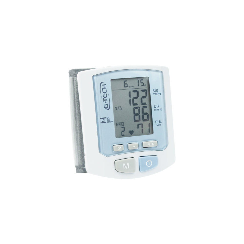Encontraproduto.com.br - Monitor Pressão Arterial G-Tech Digital Pulso BPRW450 com 100 Memórias (Emb. contém 1un.)
