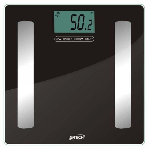 Encontraproduto.com.br - Balança Digital de Vidro 150kg, Taxa de Gordura, Líquido, Massa Muscular e Óssea G-Tech Glass Pro