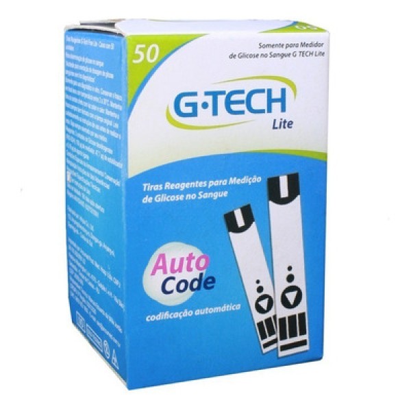 Tiras Regentes Para Medição De Glicose G-Tech Lite Auto Code com 25 unidades