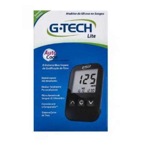 Encontraproduto.com.br - Monitor de Glicemia G-Tech com 1 Aparelho + 1 Lancetador + 10 Lancetas + 10 Tiras