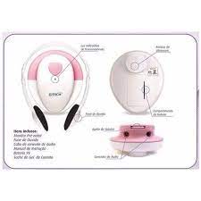 Encontraproduto.com.br - Monitor Sonoro Pré Natal Gtech DOPGT1G Branco e Rosa