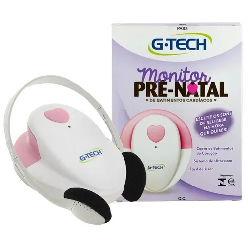 Encontraproduto.com.br - Monitor Sonoro Pré Natal Gtech DOPGT1G Branco e Rosa