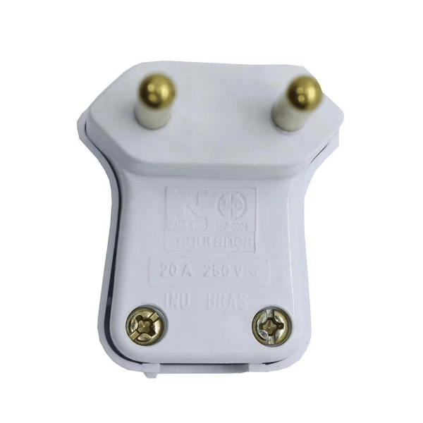 Encontraproduto.com.br - Plug 2P 20A 250V Pb Branco Nbr Transmóbil