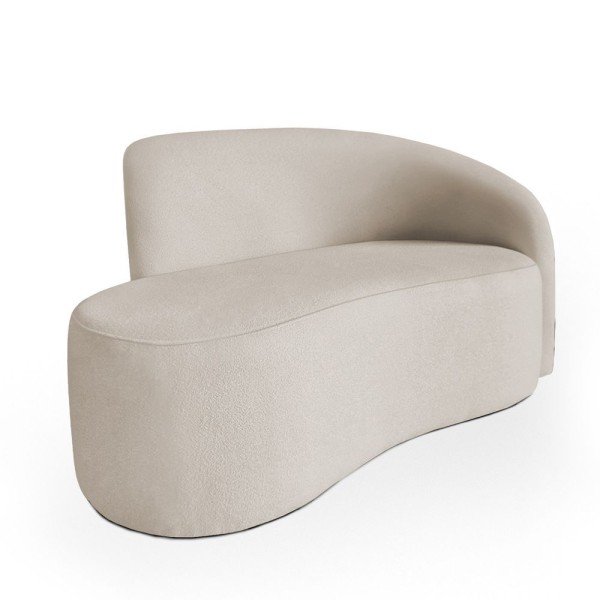 Encontraproduto.com.br - Sofá Curvo Creta 160cm Linho Bege - Am Interiores