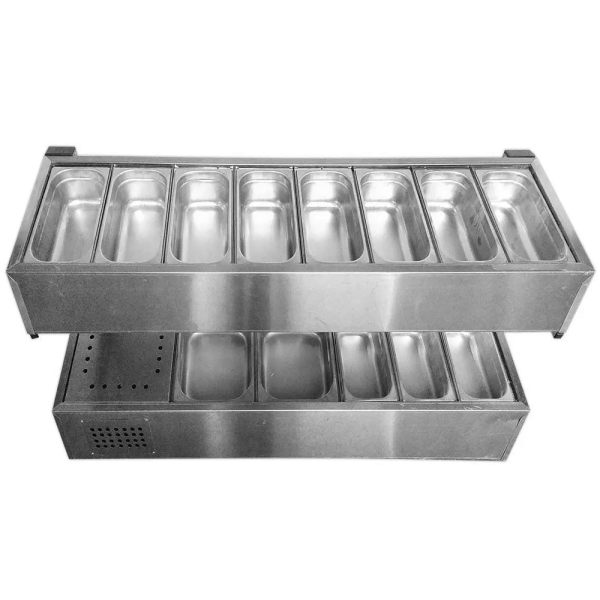 Pizzarola Refrigerada Total Inox Ibet - Aço Inox 304 11 Cubas 1/3 + 2 Cubas 1/2  Refrigeradas à 12°C