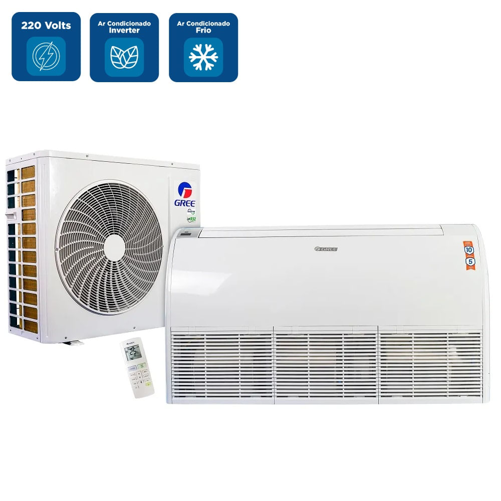 Encontraproduto.com.br - Ar Condicionado Split Piso Teto Gree G-Prime Compact Inverter 36000 BTU/h Frio Monofásico GULD36ZD1/A-S – 220 Volts