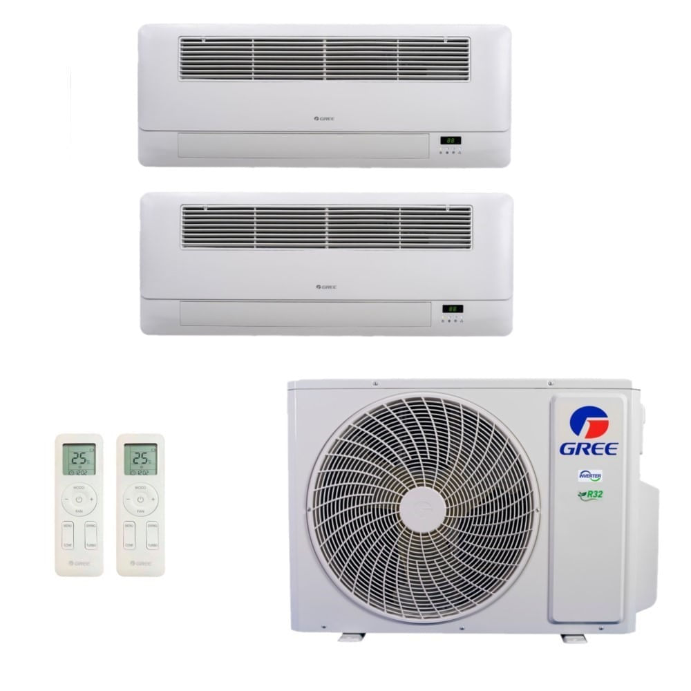 Encontraproduto.com.br - Ar-Condicionado Multi Split Inverter R-32 Gree 18.000 (1x Evap Cassete 1 Via 9.000 + 1x Evap Cassete 1 Via 12.000) Quente/Frio 220V