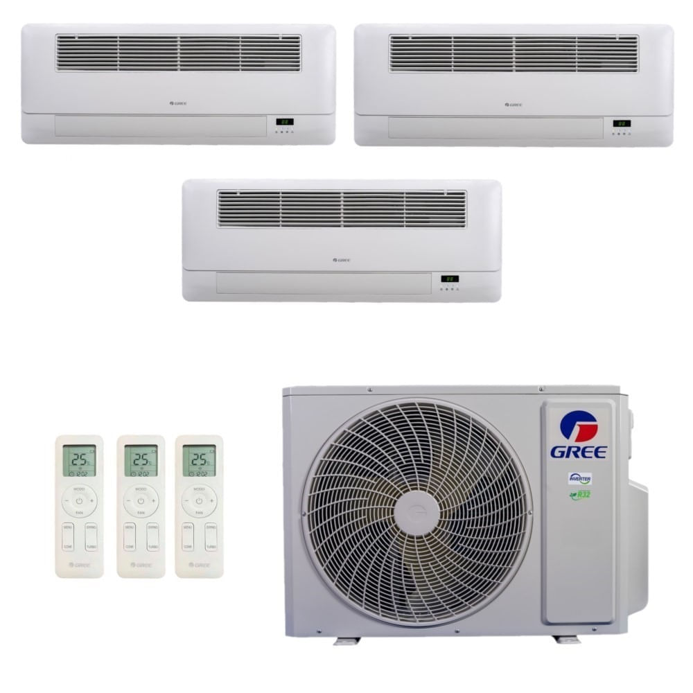 Encontraproduto.com.br - Ar-Condicionado Multi Split Inverter R-32 Gree 30.000 (2x Evap Cassete 1 Via 9.000 + 1x Evap Cassete 1 Via 22.000) Quente/Frio 220V