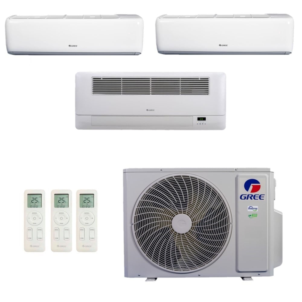 Encontraproduto.com.br - Ar-Condicionado Multi Split Inverter R-32 Gree 30.000 (2x Evap Cassete 1 Via 9.000 + 1x Evap Cassete 1 Via 22.000) Quente/Frio 220V