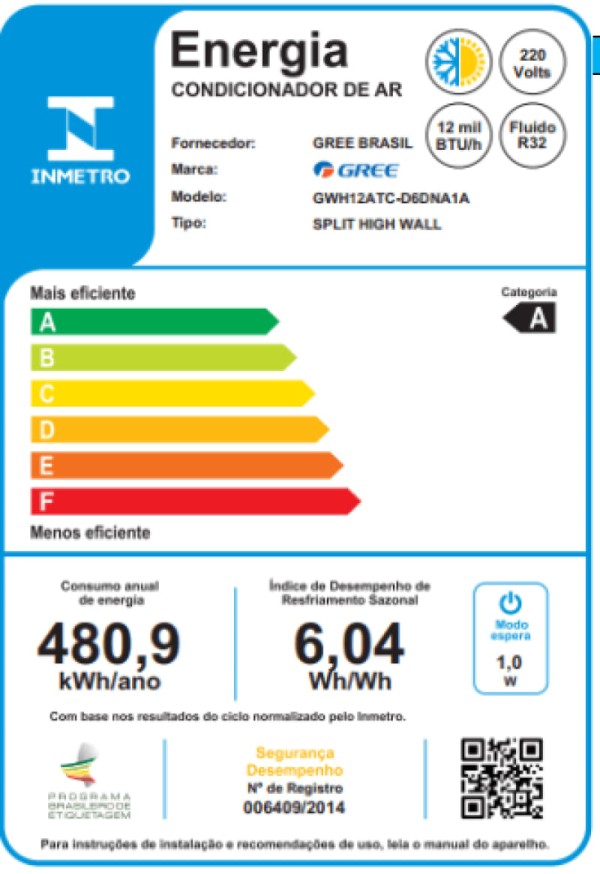 Encontraproduto.com.br - Ar Condicionado Split Hw G-top Auto Inverter R-32 Gree 12000 Btus Quente/frio 220V Monofásico GWH12ATC-D6DNA1A/I
