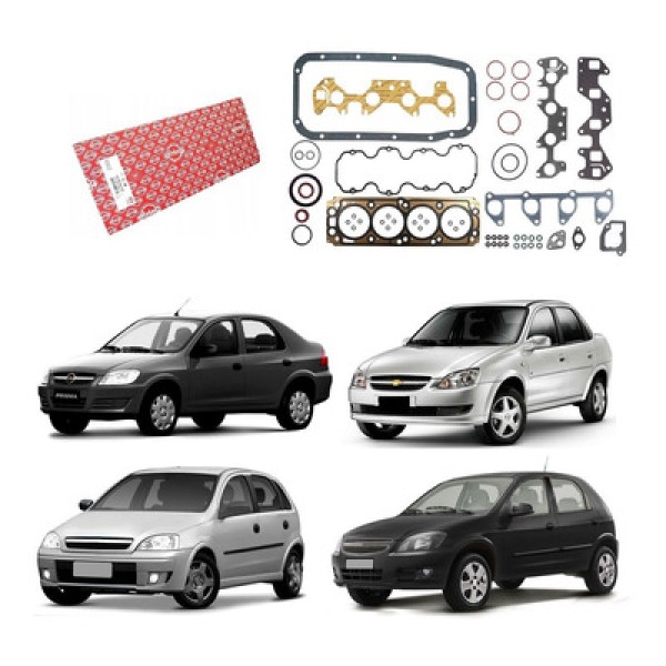 Encontraproduto.com.br - Jogo de Junta Motor Completo GM Celta Corsa Prisma 1.0 8v VHC VHCE Elring 491450