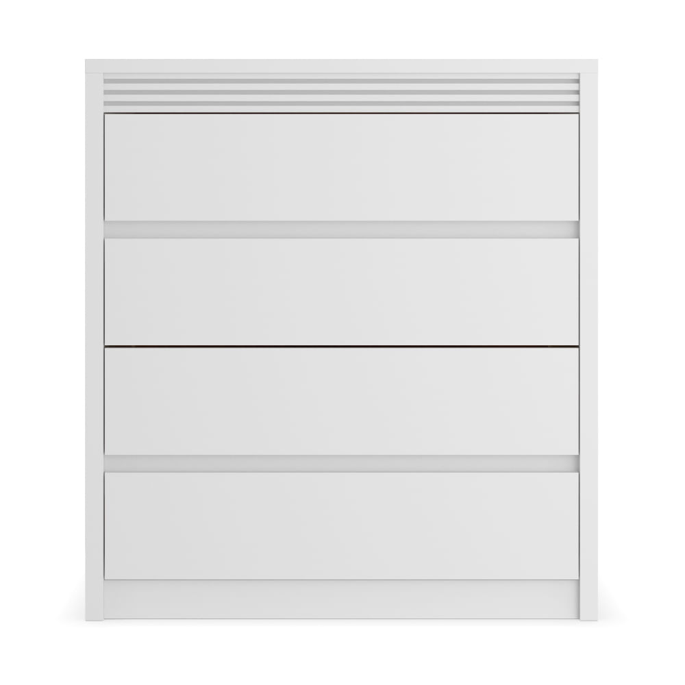 Cômoda Gaveteiro 4 Gavetas Balcão Quarto Dormitório Home Office Organizador Multiuso 80 cm Branco