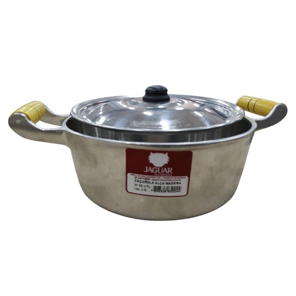 Encontraproduto.com.br - Caçarola em Alumínio Fundido 2,6 Litros com Alça de Madeira 22 cm Jaguar