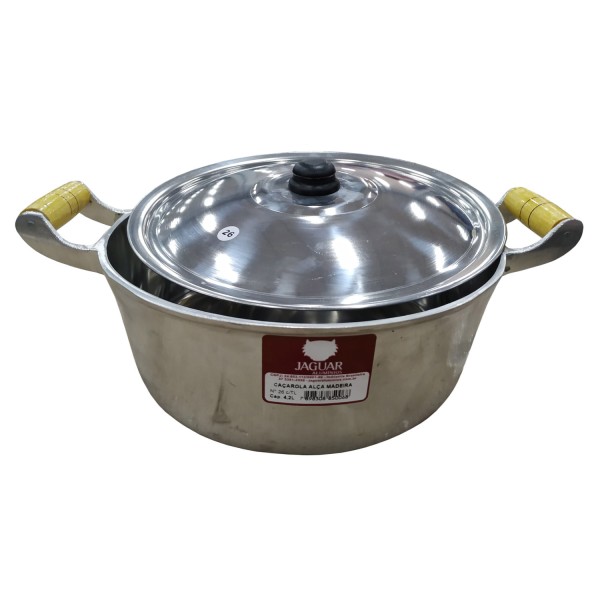 Caçarola em Alumínio Fundido 4,2 Litros com Alça de Madeira 26 cm Jaguar