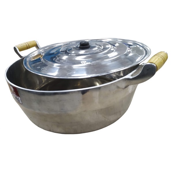 Encontraproduto.com.br - Caçarola em Alumínio Fundido 15,4 Litros com Alça de Madeira 40 cm Jaguar