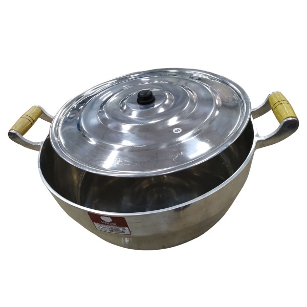 Encontraproduto.com.br - Caçarola em Alumínio Fundido 15,4 Litros com Alça de Madeira 40 cm Jaguar