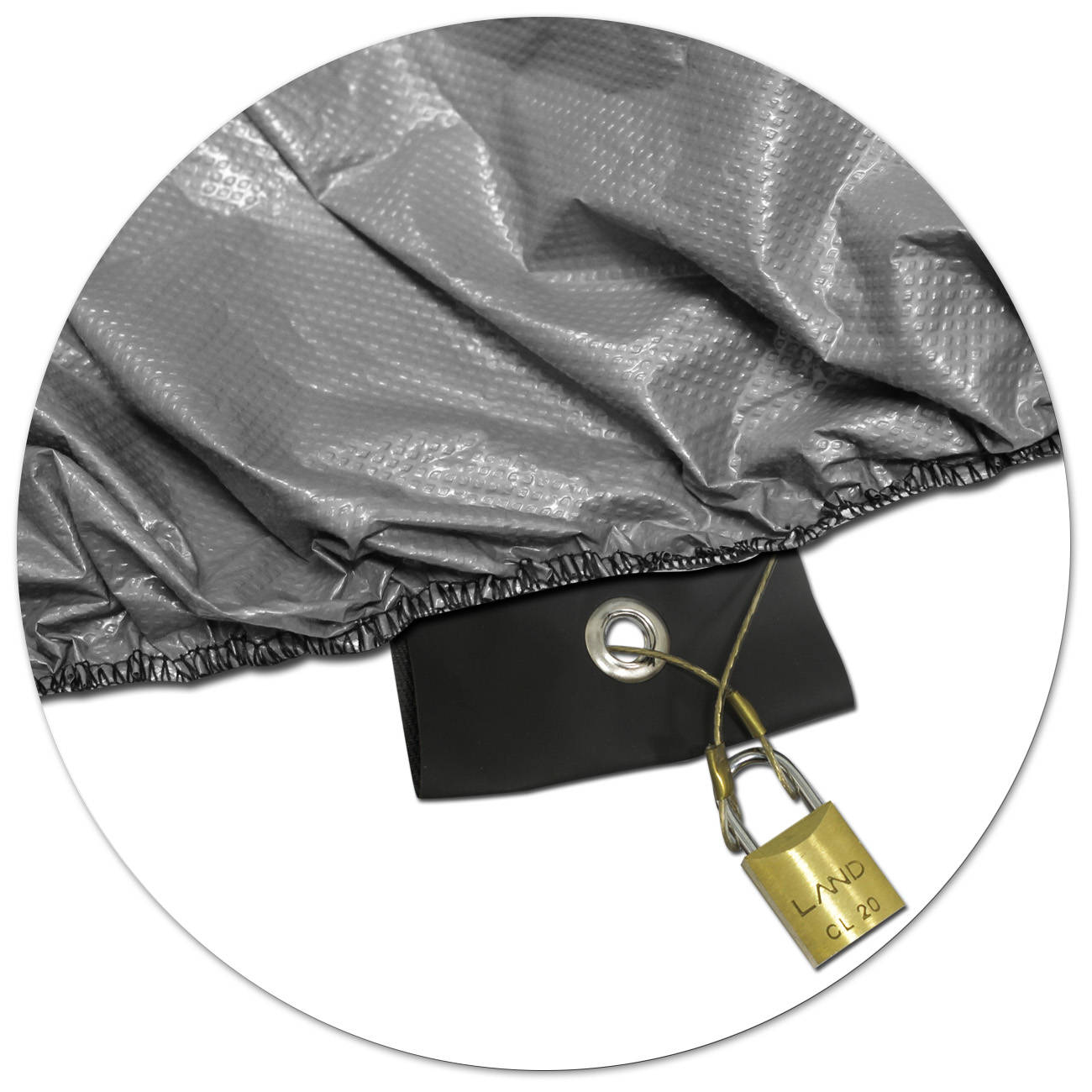 Encontraproduto.com.br - Capa Para Moto Forrada Impermeável Sol Chuva Tamanhos P M G Prata com Cadeado