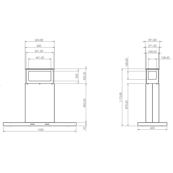 Encontraproduto.com.br - Coifa de Ilha Venturi Apolo 150 cm Inox K5133ITY 220V