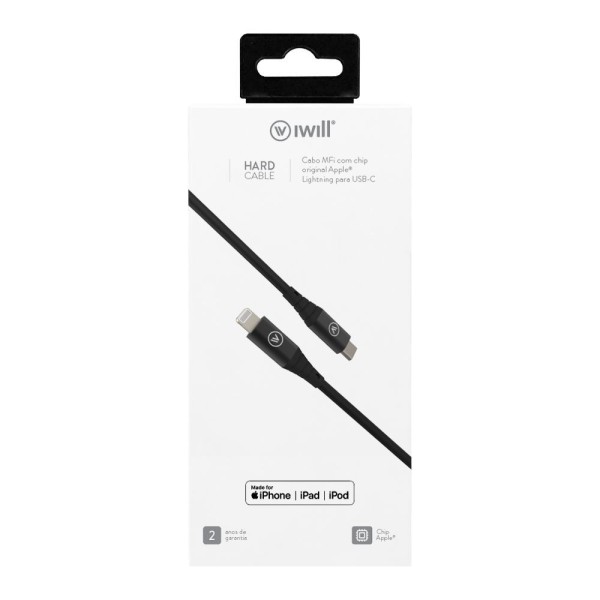 Encontraproduto.com.br - Cabo Mfi Para Usb-c Hard Cable Em Tpe Preto
