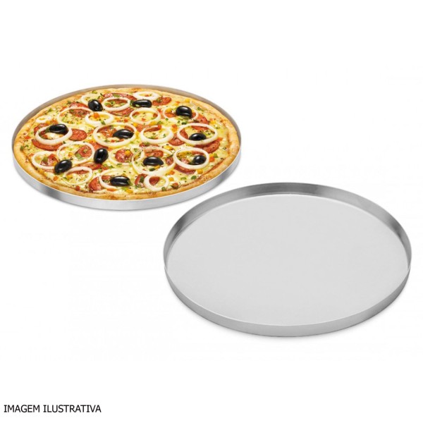Encontraproduto.com.br - Forma de Pizza ABC em Alumínio 35 cm
