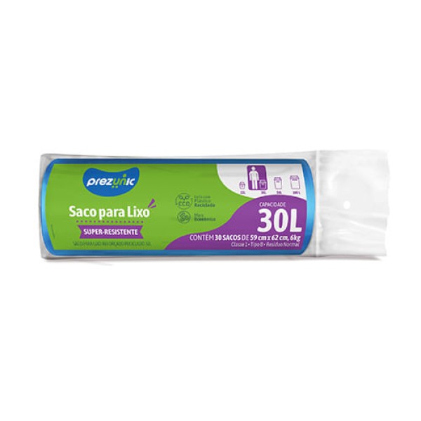 Encontraproduto.com.br - Saco p/ Lixo Prezunic Rolo 30l c/ 30 Unid