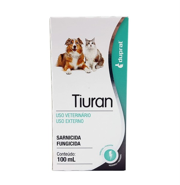 Encontraproduto.com.br - Tiuran Solução 100ml Duprat Sarnas e fungos Cães e Gatos