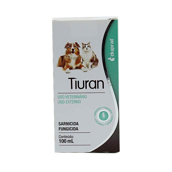 Encontraproduto.com.br - Tiuran Solução 100ml Duprat Sarnas e fungos Cães e Gatos