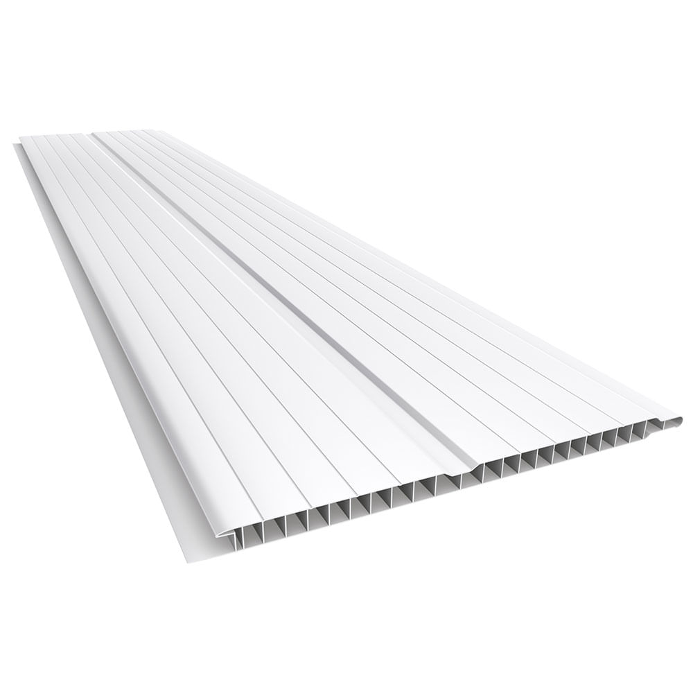 Forro PVC Branco Geminado - Barra de 20cm x 5m - Inove